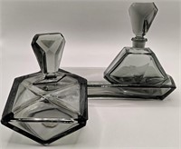 ECHT Kristall Smoked Glass Vanity Set, Perfume,