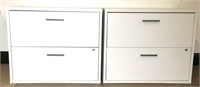 Pair of Modern Lateral Two Drawer Filing Cabinets