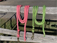 2 LEAD ROPES -NEON PINK & GREEN