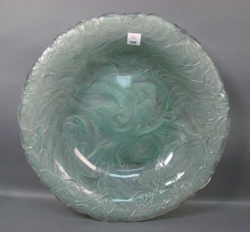 Consol. Green Wash Tropical Fish Lg. Console Bowl