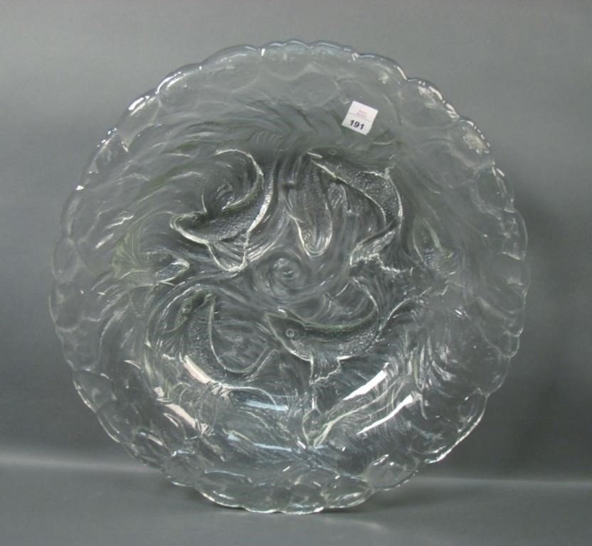 Consol. Crystal Tropical Fish Lg. Console Bowl.