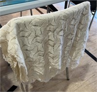 Handmade Crocheted Table Cloth, 100" x 120".
