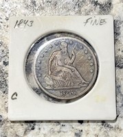 1843 SEATED LIBERTY HALF DOLLAR