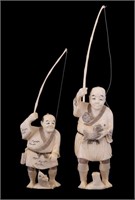 Nat. Material Carving of Two Japanese Fishermen