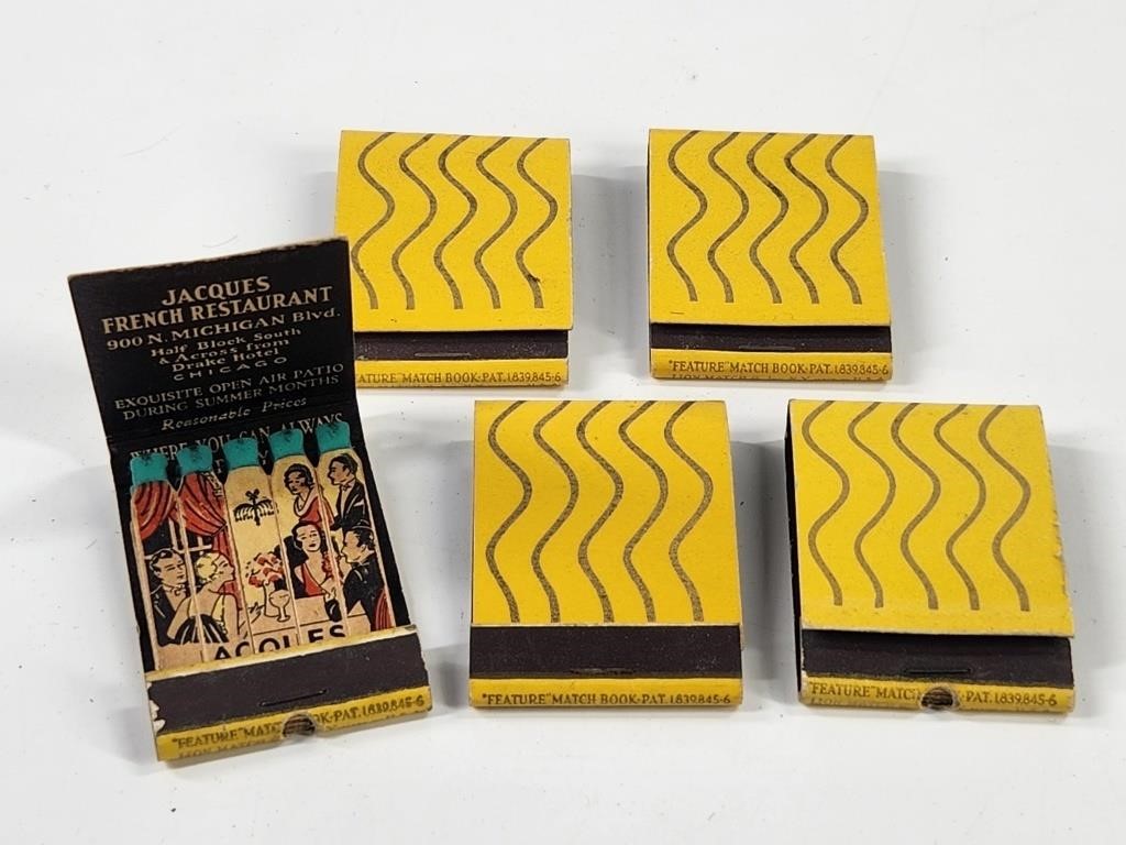 5) JACQUES FRENCH RESTAURANT FEATURE MATCHBOOK