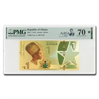 2022 Rep. Of Ghana Ag Justice Foil Note Ms-70* Pmg