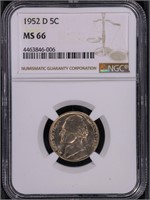 1952-D 5C Jefferson Nickel NGC MS 66 WOW coin!