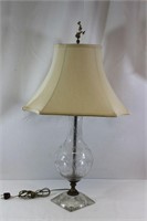 Vintage Etched Glass Lamp