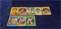 (8) 1958-59 Topps Baseball Cards
