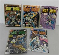 Five DC Bat-Man 30 cent comics