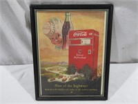 Coca Cola Ad In Frame 12" x 9"