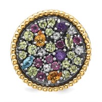 Silver with 14k 1.88 CT Multi Gemstone Ring