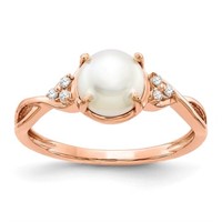 Sterling Silver Pearl Austrian Crystal Ring