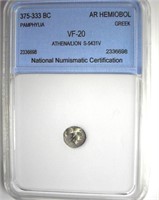 375-333 BC Athena / Lion NNC VF20 AR Hemiobol