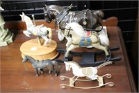 LOT OF SMALL ROCKING HORSES, CAROUSEL MUSIC