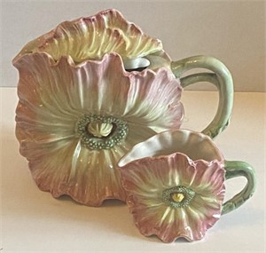 Fitz & Floyd Floral Pitcher ( 9" x 6") & Cup