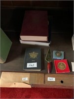 LOT OF MASONS BOOKS AND COLLECTIBLES