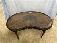 Kidney Bean 1800s coffee table with carved