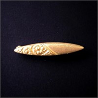 Rose Scroll Pin, Scroll, Rose Gold Brooch 10K