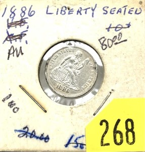 1886 Seated Liberty dime