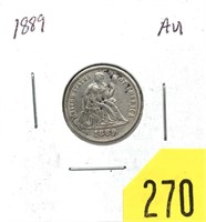 1889 Seated Liberty dime