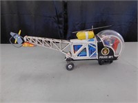 Vintage Tin Police Helicopter