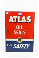 ATLAS OIL SEALS CABINET - ESSO DECAL- ETHYL MAGNET