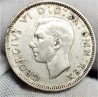 1941 G. Britain Silver 1 Shilling 50%/5.66 G