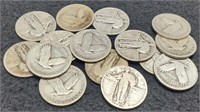 (15) Standing Liberty Quarters All w/