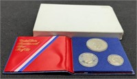 1976/1776 3 Silver Coin Bicentennial Proof Set w/