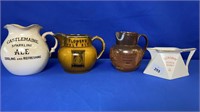 4 ASSORTED WHISKY WATER JUGS INCLUDES