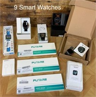 Lot of 9 Smart Watches