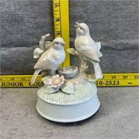 Vintage Porcelain Bird Rotating Music Box