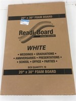 Box Lot of 10 - 20"x30" Foam Boards White