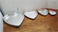 Wiltons 4 Heart Shaped Cake Pans Bigger to Smaller