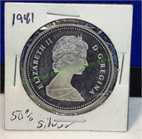 1981 Trans Canada Railway Silver Dollar Coin