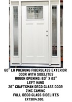 60" LH Fiberglass Exterior Door w/ Sidelites