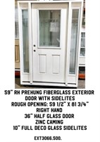 59" RH Fiberglass Exterior Door w/ Sidelites