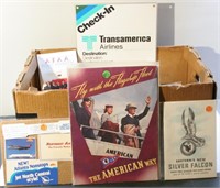 Box full Airline Pamphlets and Memorabilia