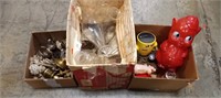 Lot Of Various Items: Oil Lamp Chimneys/Globes,