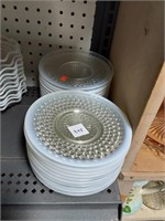 21 Moonstone Hobnail Saucers