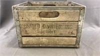 Vintage Detroit United Dairies Crate