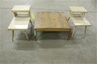 COFFEE TABLE WITH (2) END TABLES