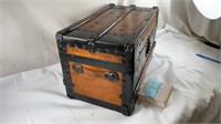 Small antique wood chest original hardware