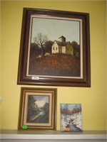 3 Oil on Canvas in Frames