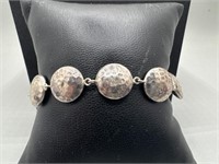 925 Silver Hammered 7in Bracelet, TW 8.8g