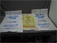 3 Vintage Assorted Feed Sacks