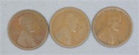 (3) 1920-S Wheat Pennies. Note: Fair Condition.