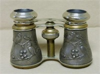 French Bird and Berry Metal Opera Glasses.