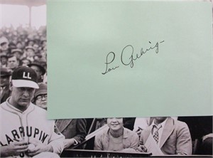 Lou Gehrig Signed Autograph Book Page